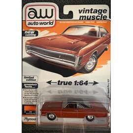 AUTOWORLD AW 07642 1970 PLYMOUTH SPORT FURY GT BURNT ORNAGE POLY 1/64 DIE-CAST
