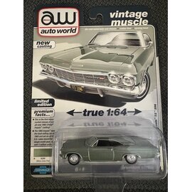 AUTOWORLD AW 07649 1965 CHEVY IMPALA SS 396 WILLOW GREEN POLY 1/64 DIE-CAST