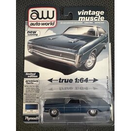 AUTOWORLD AW 07648 1970 PLYMOUTH SPORT FURY GT JAMAICA BLUE POLY 1/64 DIE-CAST