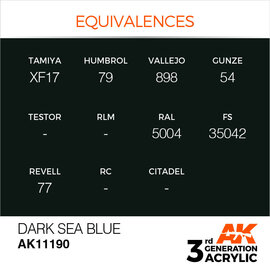 AK INTERACTIVE AK 11190 AK Interactive 3G Acrylic Dark Sea Blue 17ml