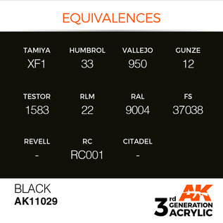AK INTERACTIVE AK 11029 AK Interactive 3G Acrylic Black 17ml
