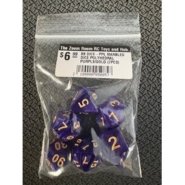 BB DICE-PPL MARBLED DICE POLYHEDRAL PURPLE/GOLD (7PCS)