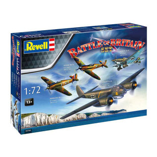 REVELL GERMANY REV 03766 BATTLE OF BRITAIN SET JUNKERS JU 87 AND 88 / SPITFIRE MK.IIA / HURRICANE MK.I 1/72 PLASTIC MODELS