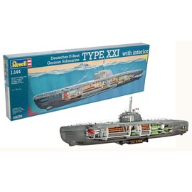 REVELL GERMANY REV 05078 1/144 U-Boat Type XXI w/Interior PLASTIC MODEL