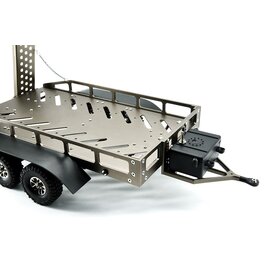 HOBBY DETAILS HDT TL01003B Hobby Details 1/16 to 1/18 Trailer with LED Lights (Trailer Bed 30 x 16 x 8.5 cm)(Ramps 12 x 4 cm) - Ti-Color