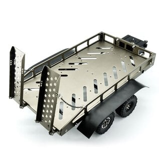 HOBBY DETAILS HDT TL01003B Hobby Details 1/16 to 1/18 Trailer with LED Lights (Trailer Bed 30 x 16 x 8.5 cm)(Ramps 12 x 4 cm) - Ti-Color