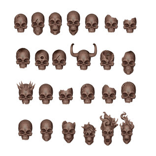 AK INTERACTIVE AK BIT0009 AK Interactive Skulls - Basing Bits (72 Pieces)