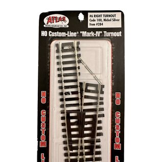 ATLAS RR ATL 284 Right turnout Code 100 Nickel silver #6