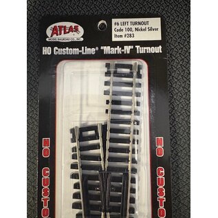ATLAS RR ATL 283 Left turnout Code 100 Nickel silver #6