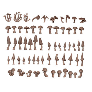 AK INTERACTIVE AK BIT0005 AK Interactive Forest Mushrooms - Basing Bits (62 Pieces)