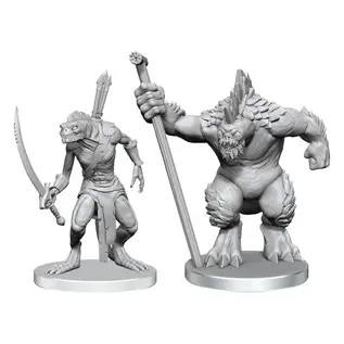 WIZKIDS WK 97584 Pathfinder Battles Deep Cuts Unpainted Miniatures: Xulgath Skirmisher & Stoneliege
