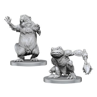 WIZKIDS WK 97587 Pathfinder Battles Deep Cuts Unpainted Miniatures: Boggard Scout & Castoroides