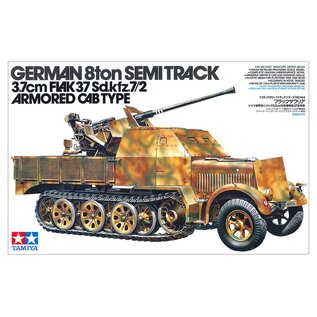 TAMIYA TAM 35144 GERMAN 8TON SEMI-TRACK 3.7 CM FLAK 37 SD.KFZ.7/2 ARMOURED CAB TYPE 1/35 PLASTIC MODEL
