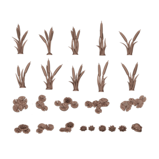 AK INTERACTIVE AKI BIT0024 AK Interactive Water Lilies & Cattails - Basing Bits
