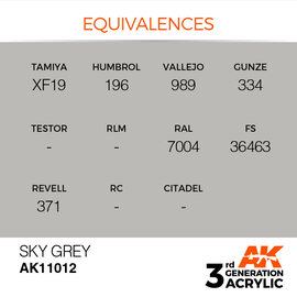 AK INTERACTIVE AK 11012 AK Interactive 3G Acrylic Sky Grey 17ml
