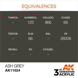 AK INTERACTIVE AK 11024 AK Interactive 3G Acrylic Ash Grey 17ml