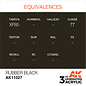 AK INTERACTIVE AK 11027 AK Interactive 3G Acrylic Rubber Black 17ml