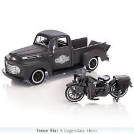 MAISTO MAI 32185 1948 FORD F-1 PICKUP GREY / 1942 WLA FLATHEAD 1/24 DIE-CAST HARLEY DAVIDSON