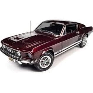 AUTOWORLD AW 1309 1967 FORD MUSTANG GT 2+2 VINTAGE BURGUNDY 1/18 DIE-CAST