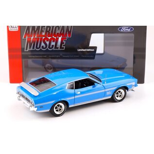 AUTOWORLD AW 1314 1972 FORD MUSTANG MACH 1 GRABBER BLUE 1/18 DIE-CAST