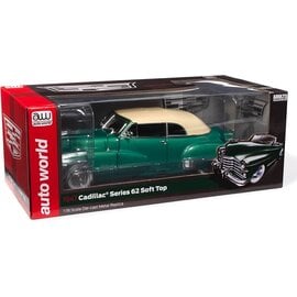 AUTOWORLD AW 315 1947 CADILLAC SERIES 62 SOFT TOP CUSTOM METALLIC GREEN 1/18 DIE-CAST