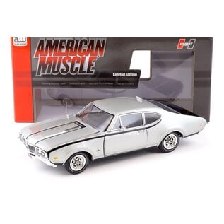 AUTOWORLD AW 1287 1968 OLDSMOBILE CUTLASS HURST/OLDS METALLIC SILVER 1/18 DIE-CAST