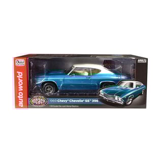 AUTOWORLD AW 1348 1969 CHEVY CHEVELLE SS 396 AZURE TURQUOISE 1/18 DIE-CAST