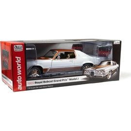 AUTOWORLD AW 1316 1969 PONTIAC ROYAL BOBCAT GRAND PRIX MODEL J FIREFROST GOLD AND CAMEO WHITE 1/18 DIE-CAST