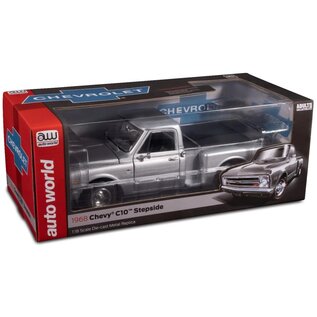 AUTOWORLD AW 324 1968 CHEVY C10 STEPSIDE SILVER POLY 1/18 DIE-CAST