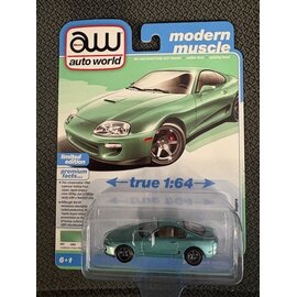 AUTOWORLD AW 07665B 1998 TOYOTA SUPRA CARIBBEAN GREEN METALLIC 1/64 DIE-CAST