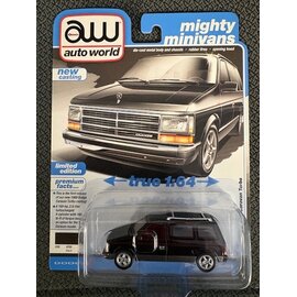 AUTOWORLD AW 07662B 1989 DODGE CARAVAN TURBO BLACK 1/64 DIE-CAST