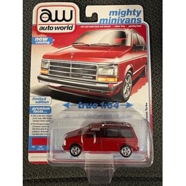AUTOWORLD AW 07656A 1989 DODGE CARAVAN TURBO FLASH RED 1/64 DIE-CAST