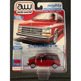 AUTOWORLD AW 07656A 1989 DODGE CARAVAN TURBO FLASH RED 1/64 DIE-CAST