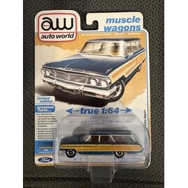 AUTOWORLD AW 07655A 1964 FORD COUNTRY SQUIRE GUARDSMAN BLUE POLY 1/64 DIE-CAST