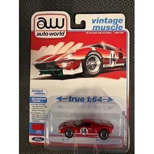 AUTOWORLD AW 07658A 1965 FORD GT40 RACE RED 1/64 DIE-CAST