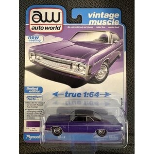 AUTOWORLD AW 07660B 1971 PLYMOUTH FURY III IN-VIOLET POLY 1/64 DIE-CAST