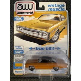 AUTOWORLD AW 07654A 1971 PLYMOUTH FURY III BAHAMA YELLOW 1/64 DIE-CAST