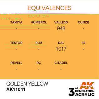 AK INTERACTIVE AK 11041 AK Interactive 3G Acrylic Golden Yellow 17ml