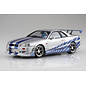 AOSHIMA AOS 06795 FAST & FURIOUS R34 SKYLINE GT-R 1/24 PLASTIC MODEL