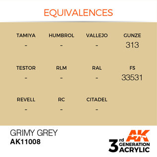 AK INTERACTIVE AK 11008 AK Interactive 3G Acrylic Grimy Grey 17ml