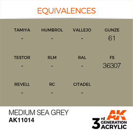 AK INTERACTIVE AK 11014 AK Interactive 3G Acrylic Medium Sea Grey 17ml