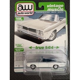 AUTOWORLD AW 07692 1968 DODGE CORONET 500 CONVERTIBLE WHITE 1/64 DIE-CAST