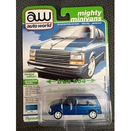 AUTOWORLD AW 07693 1989 PLYMOUTH VOYAGER TURBO DAYTONA BLUE POLY 1/64 DIE-CAST
