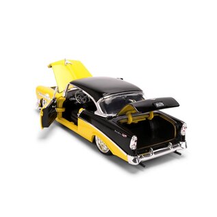 JADA TOYS JAD 36648 Jada 1/24 "BIGTIME Muscle" 1956 Chevy Bel Air - Yellow-Black DIE-CAST