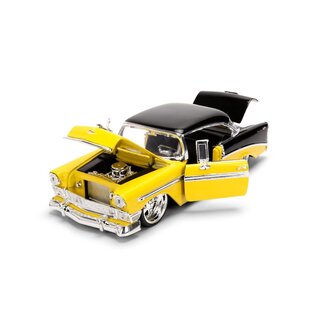JADA TOYS JAD 36648 Jada 1/24 "BIGTIME Muscle" 1956 Chevy Bel Air - Yellow-Black DIE-CAST