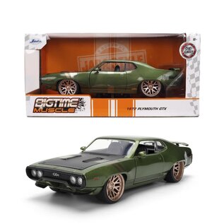 JADA TOYS JAD 36617 Jada 1/24 "BIGTIME Muscle" 1972 Plymouth GTX - Metallic Dark Green DIE-CAST