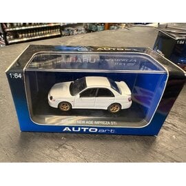 AA 20222 SUBARU IMPREZA WRX STI 2001 WHITE 1/64 DIE-CAST