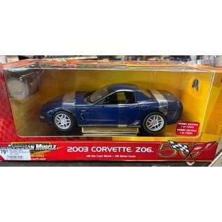 ERT 33497 2003 CORVETTE Z06 BLUE 1/18 DIE-CAST
