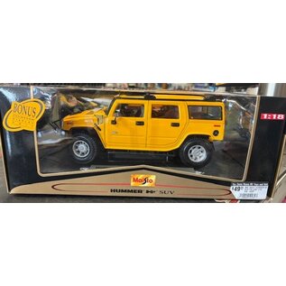 MAISTO MAI 36631 HUMMER H2 SUV YELLOW 1/18 DIE-CAST