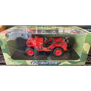 GATE GAT 01067 Jeep Willys RED 1/18 (small crease in window box, item is perfect)